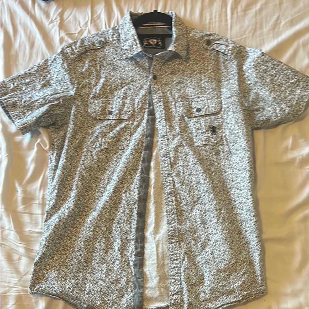 English Laundry Gray Casual Button Down Shirt